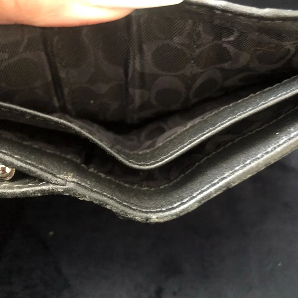 COACH Black Genuine Leather Bifold Wallet - Picture 7 of 7